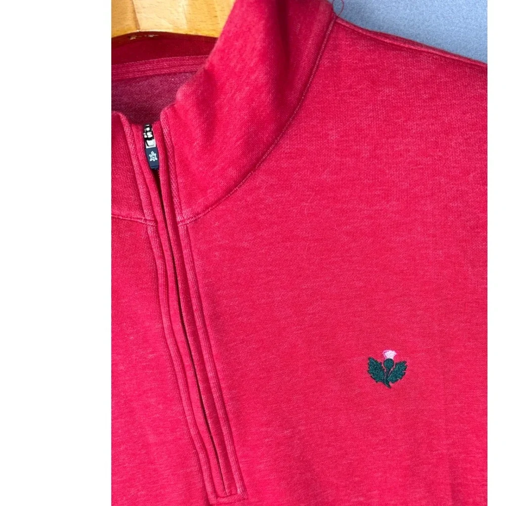 Turfleson Mens XL Red 1/4 Zip‎ Sleeveless Golf Vest Casual Layering Off The Yach